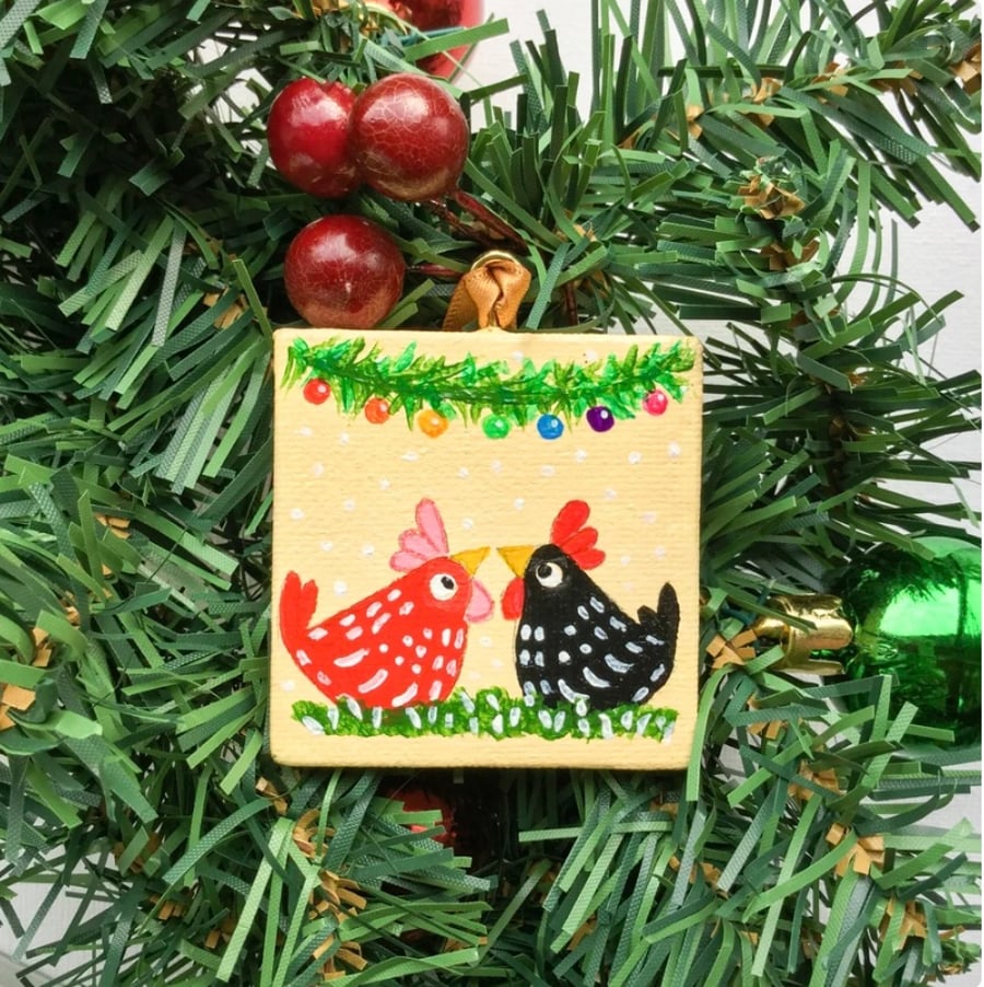 Hanging canvas decoration.