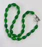 Green glass teardrop beaded necklace  - Image 4