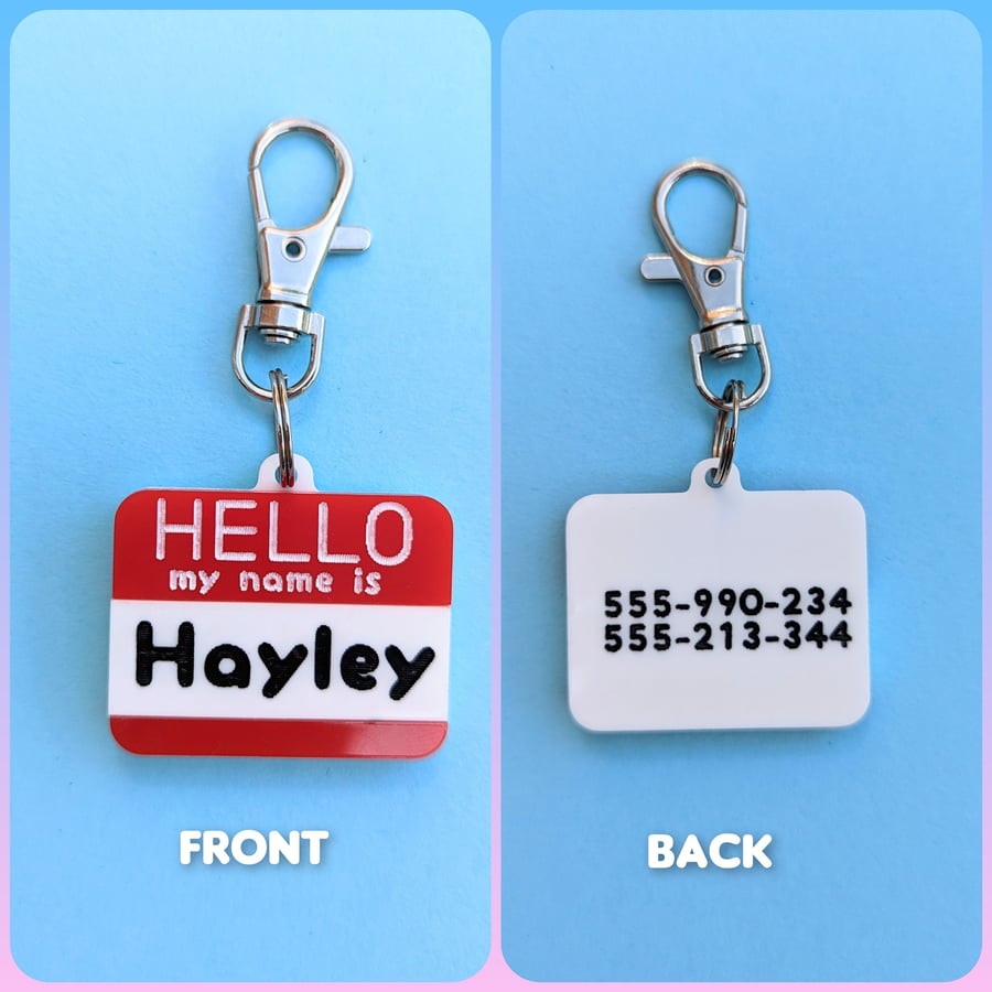 Lost children tag Lost luggage tag Travel lost and found tags custom name