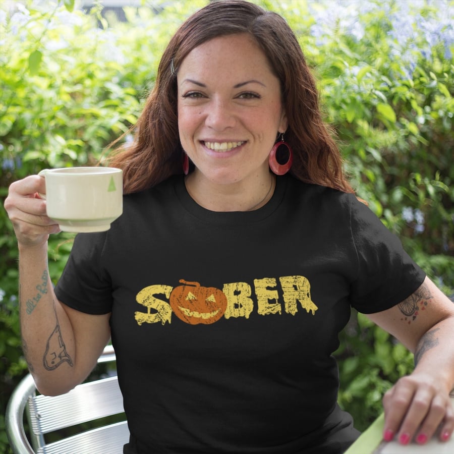 Sober Pumpkin Halloween Shirt, Unisex sobriety shirt, Sobriety gift, AA gift