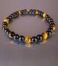 Bracelet Onyx and Tiger's Eye gemstone stretchy design 2 of 3 handmade - Image 10
