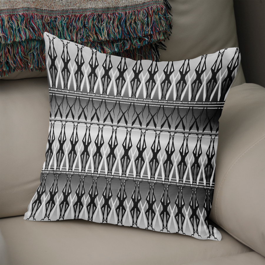 1 CUSHION - Poly Linen or Faux Suede BLACK, GREY & WHITE Soft Furnishings. Boho