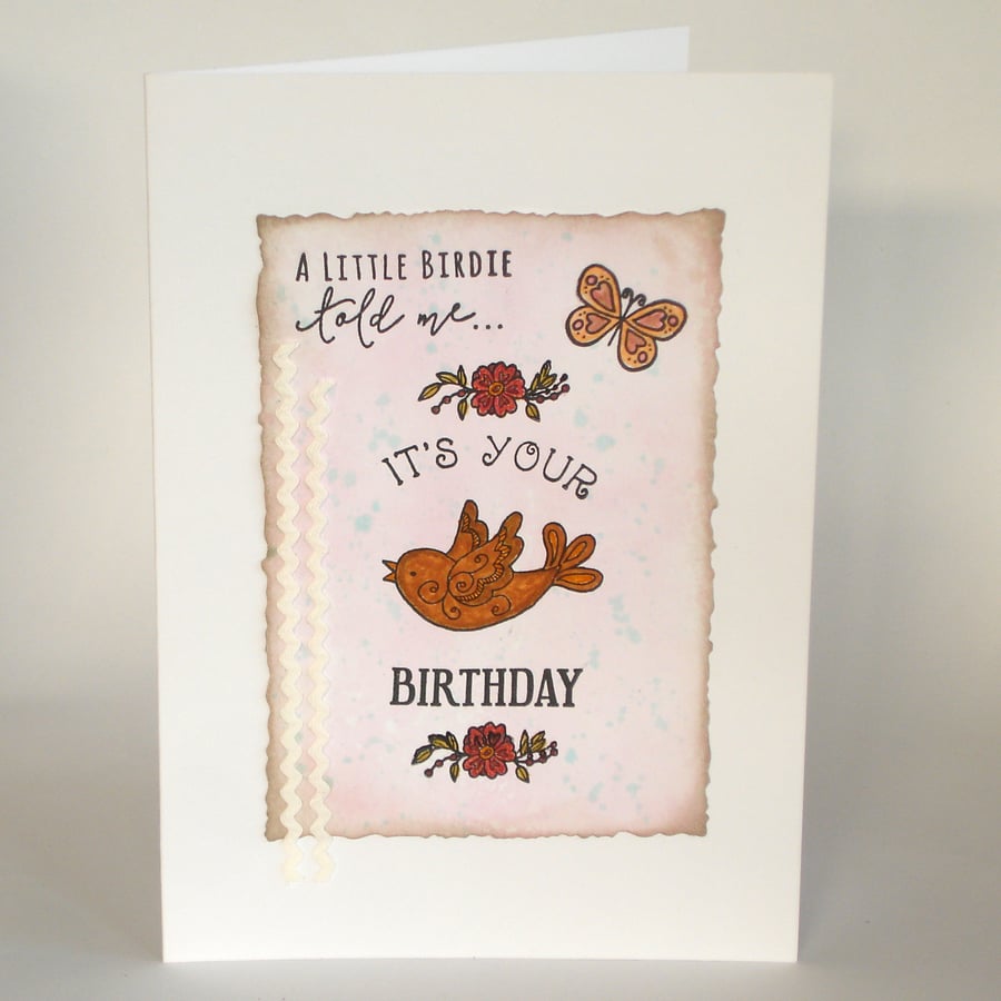Little Birdie handmade birthday card