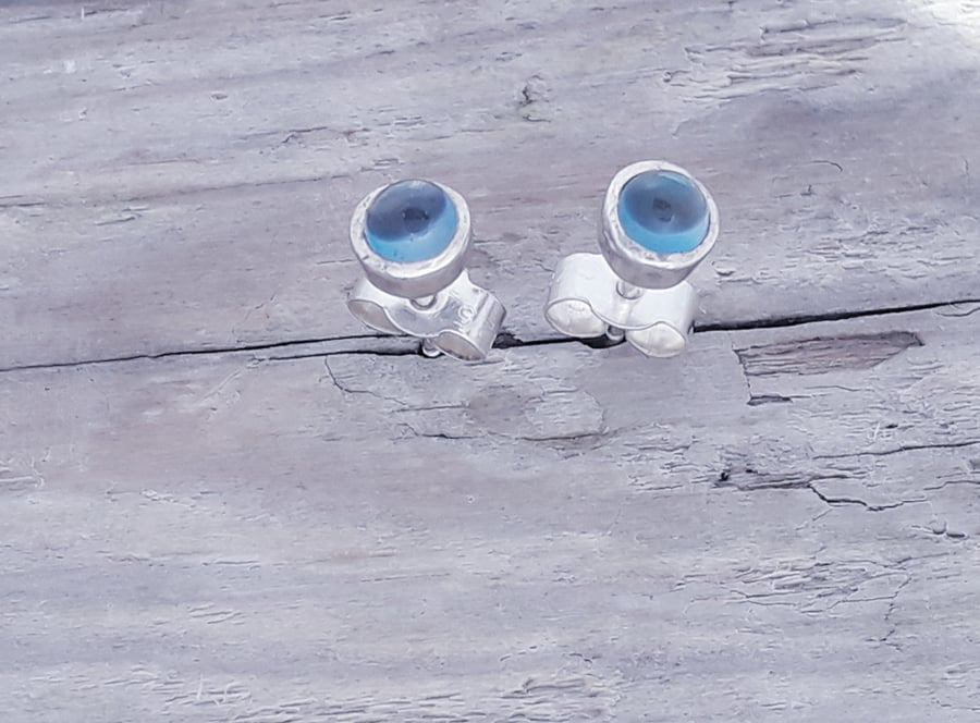 Blue Topaz Ear studs