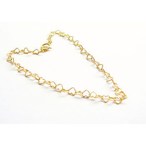 Gold Vermeil Hearts Anklet 9.5 inches