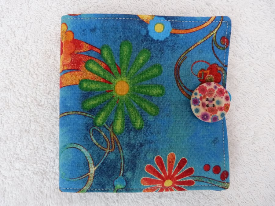 Sewing Needle Case In Blue Flower Print Cotton