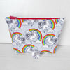 Unicorns make up bag, zipped pouch, cosmetic bag