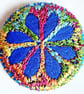 Buttons 1 inch button Hand Dyed Silks and Cottons Free Machine Embroidery Button