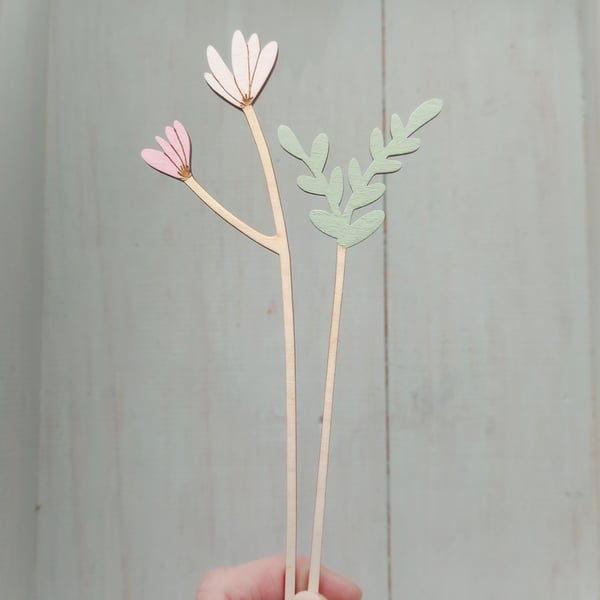 Wooden Flowers, Forever Flowers, Flower Decoration, Wooden Stem or Sprig