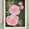 SALE ITEM acrylic art roses floral  painting ( ref F 568)