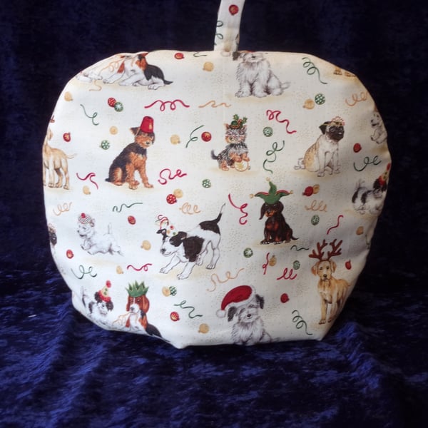 Dogs in Party Hats Christmas Tea Cosy