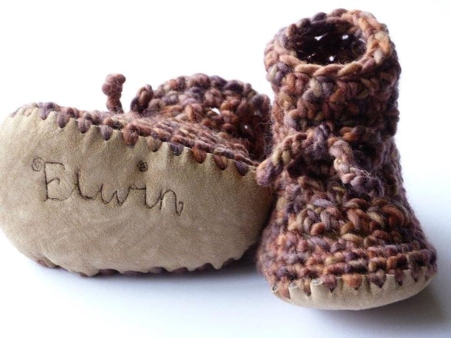 Custom baby boots - Brown- sizes 1-4