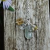 Golden Hour semi precious gemstone charm cluster necklace