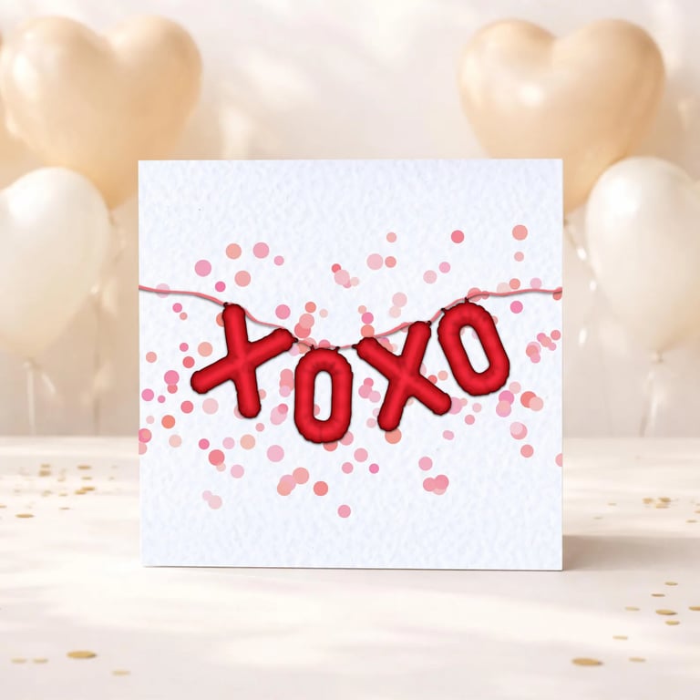 XOXO Foil Balloon Card – Valentine’s Day, Just Because, I Love You
