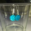 Turquoise Patterned Shell Disc Earrings