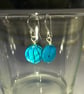 Turquoise Patterned Shell Disc Earrings - Image 1