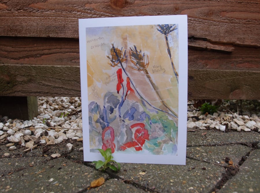 Garden at Prospect Cottage greetings card