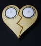 Unique Two Piece Wooden Heart Candle Holder