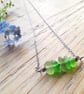 Horizontal Stacked Seaglass Necklace: Spring Green - Image 2