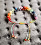 Rainbow Multi Gemstone Macrame Cord Adjustable Bracelet 7-8 Inch - Image 6