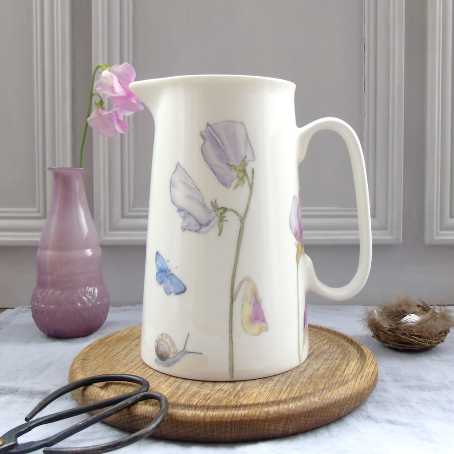 Sweet pea Summer flowers Jug