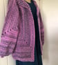 Chunky purple lilac crochet oversize cardigan 