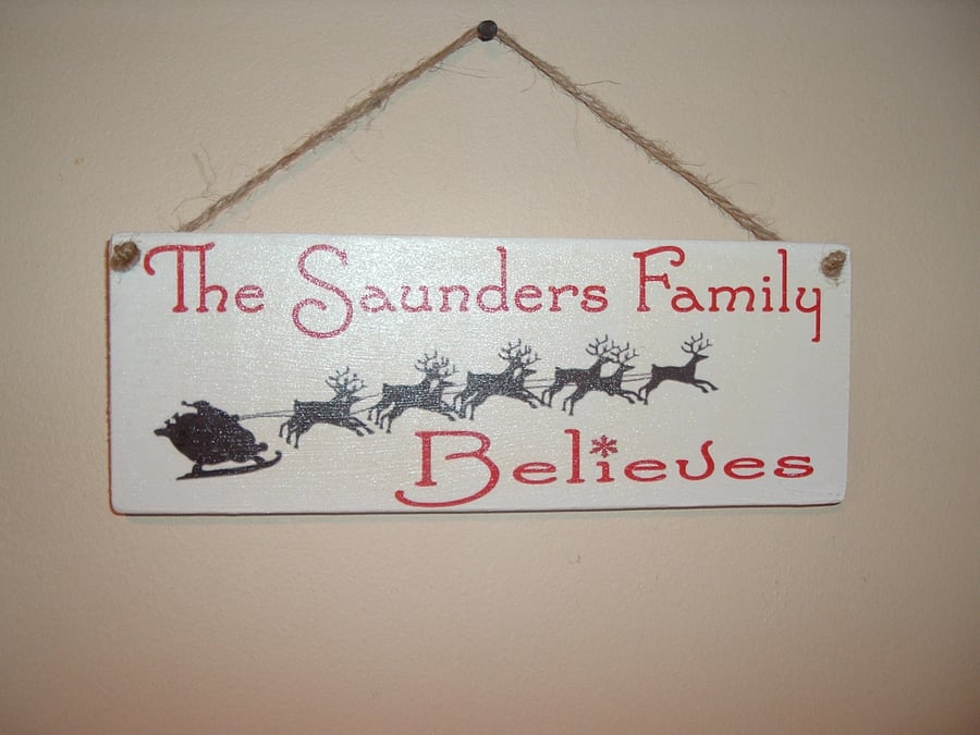 personalised christmas xmas plaque sign various designs