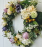 Handmade English Country Door Wreath - Ivory & Lilac Rose Wreath - Image 2