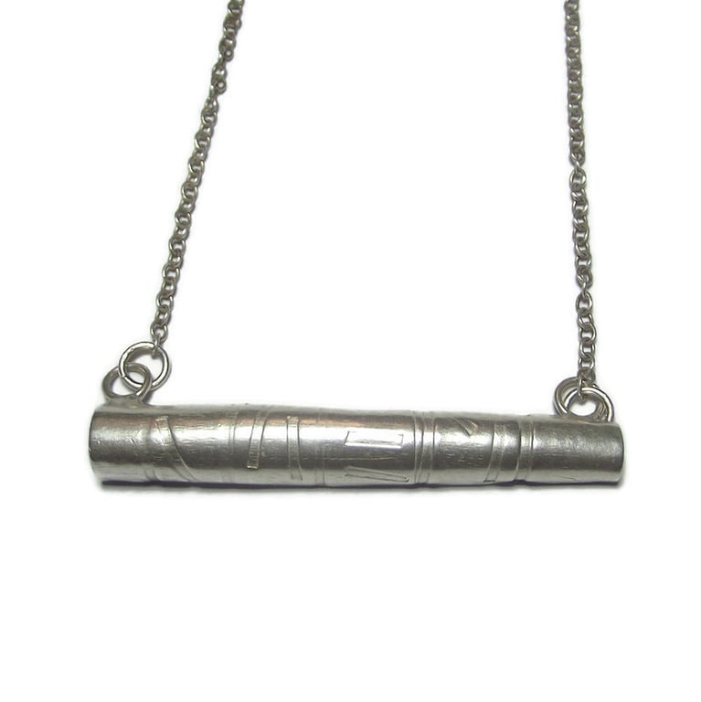 Artisan Silver Pendant, Embossed Handmade Necklace