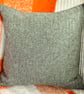 Tweed Scatter Cushion with Pad, Grey 46x46cm - Image 3