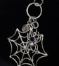 Sterling Silver Spider Web Pendant with Amethyst & Labradorite, Spooky Jewellery - Image 8
