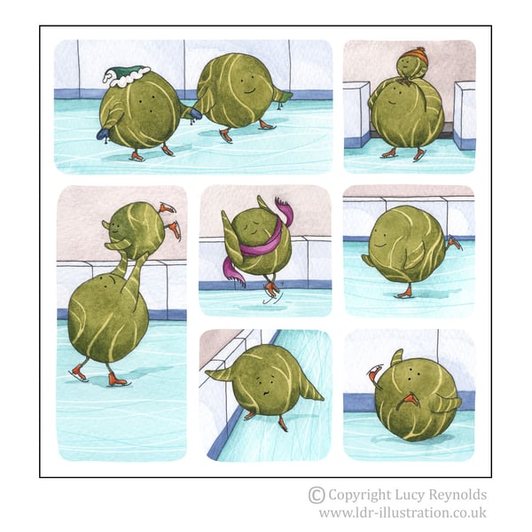 Pack of 12 Skating Sprouts Cards