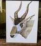 Addax Nasomaculatus Antelope Portrait - Endangered Species Charity Painting  - Image 1