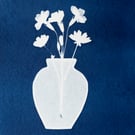 Spring Vase Cyanotype Card