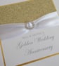 Handmade 50th golden wedding anniversary card, modern, designer - Image 4