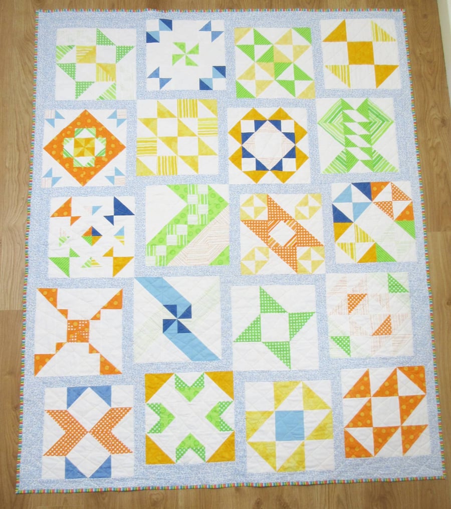 Citrus Patchwork Quilted Blanket