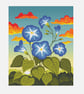 301 - Morning Glory Blue Flowers Sunrise Meadow Cross Stitch Pattern (PDF Chart) - Image 2