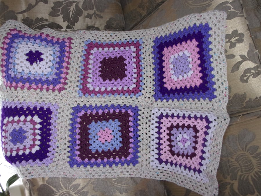 Mauves and Pinks Granny Square Blanket