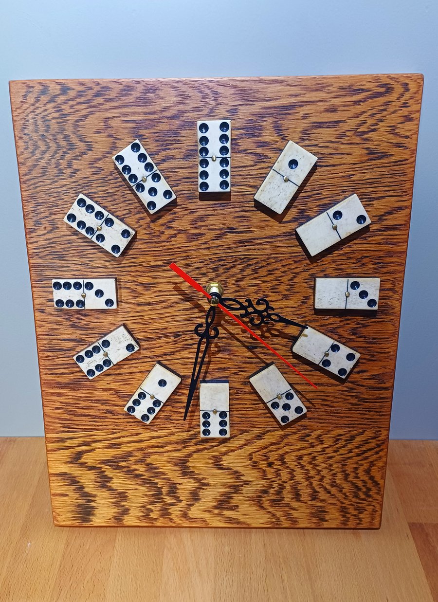 Wooden domino clock 