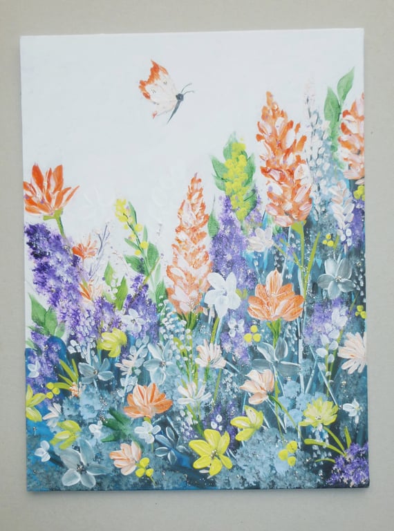 original art acrylic floral flower painting ( ref FA 408 A1 )