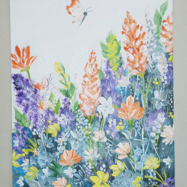 original art acrylic floral flower painting ( ref FA 408 A1 )