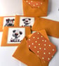 Handcrafted Dog small Envelopes, Orange Small Notelets inserts, Scrapbooks - Image 4