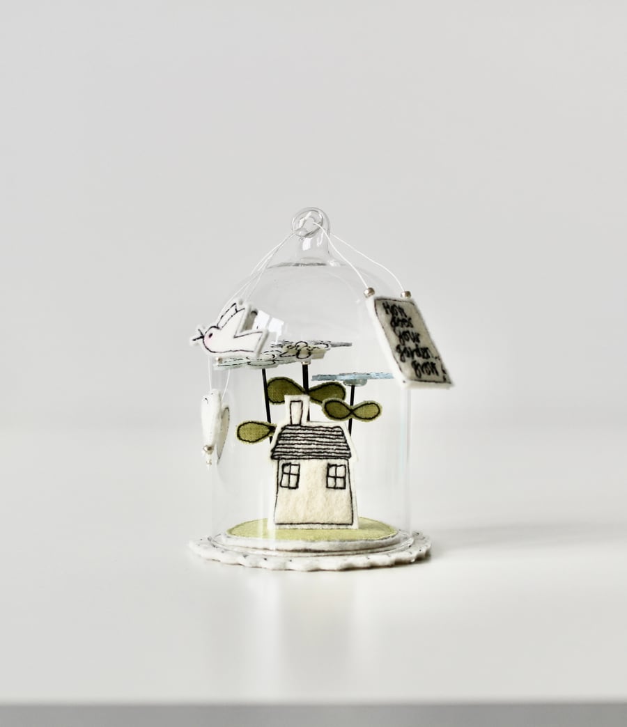 'How does your Garden Grow? 1'- Glass Dome Decoration