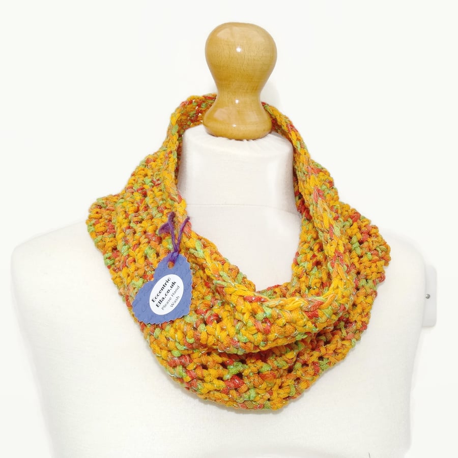 Crochet Yellow Orange Cowl