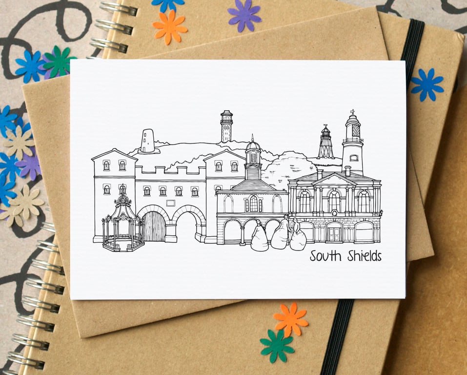 South Shields Skyline Greetings Card