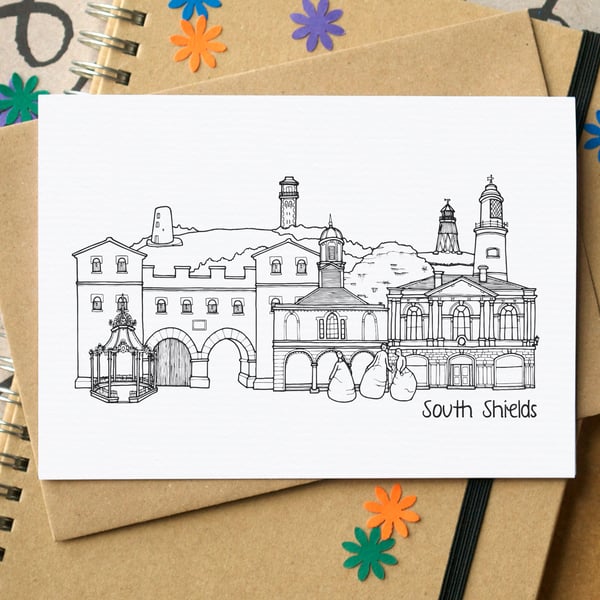 South Shields Skyline Greetings Card