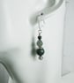 Earrings, Sterling Silver, Chrysocolla and Aquamarine Droppers - Image 6