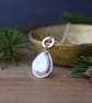 Pearl pendant necklace, one of a kind statement silver pendant - Image 1