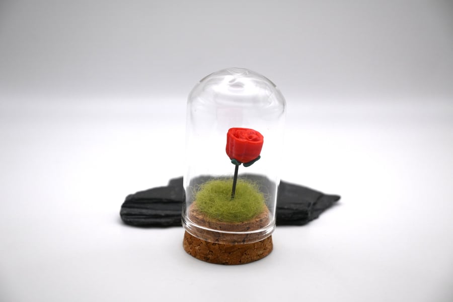 small orange glass rose gift