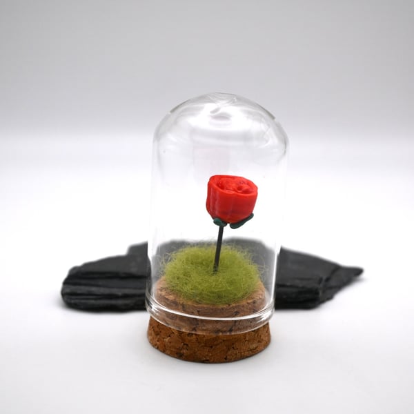 small orange glass rose gift